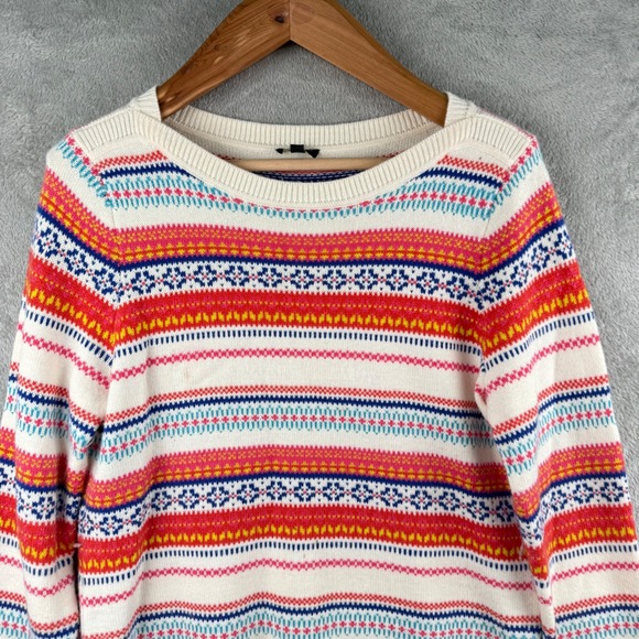 Talbots Fair Isle Sweater Womens‎ LP Petite Colorful Winter Lambswool Soft Basic - Picture 3 of 10